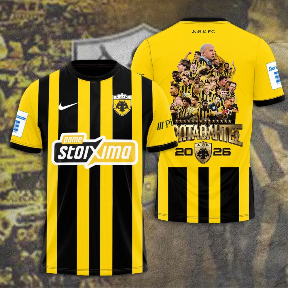 AEK Athens Super League Stoiximan Champions 25/26 Shirt - Playzoneprime