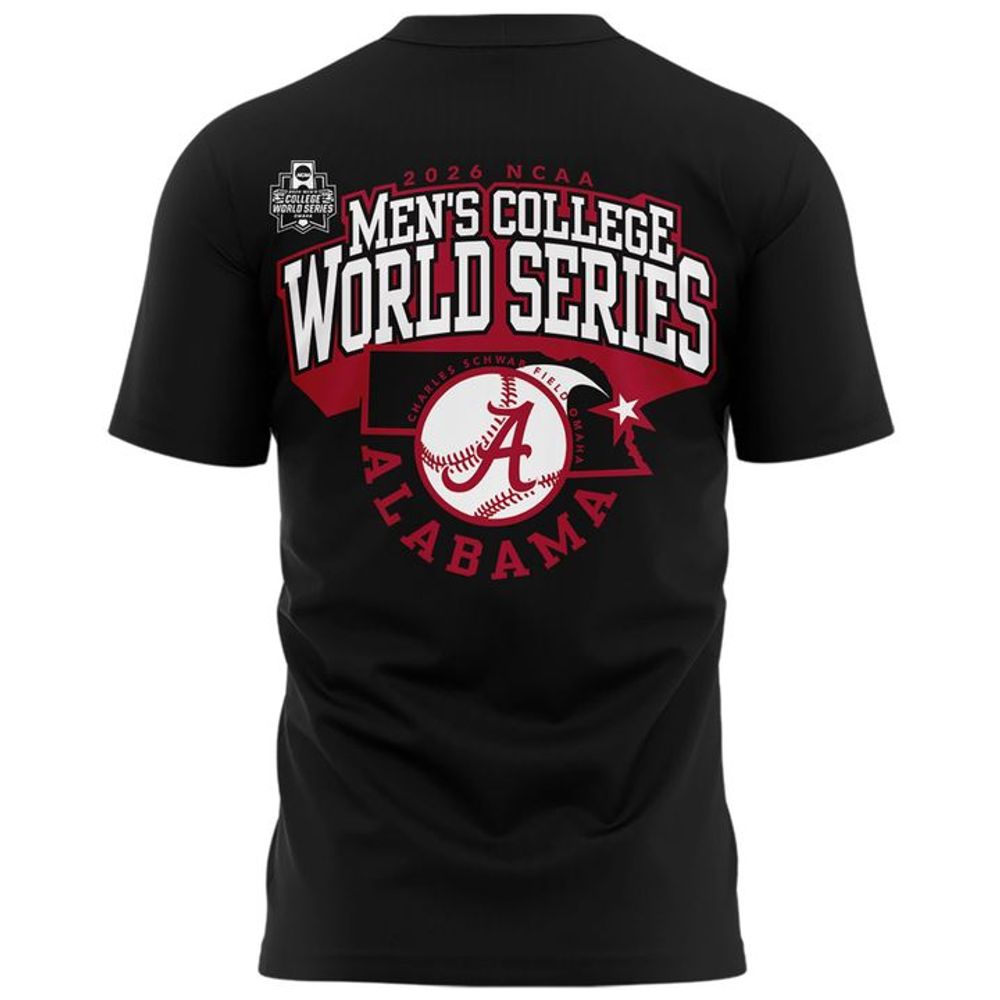 Alabama Crimson Tide 2026 Baseball College World Series "OmaTide" Shirt - Black - Playzoneprime