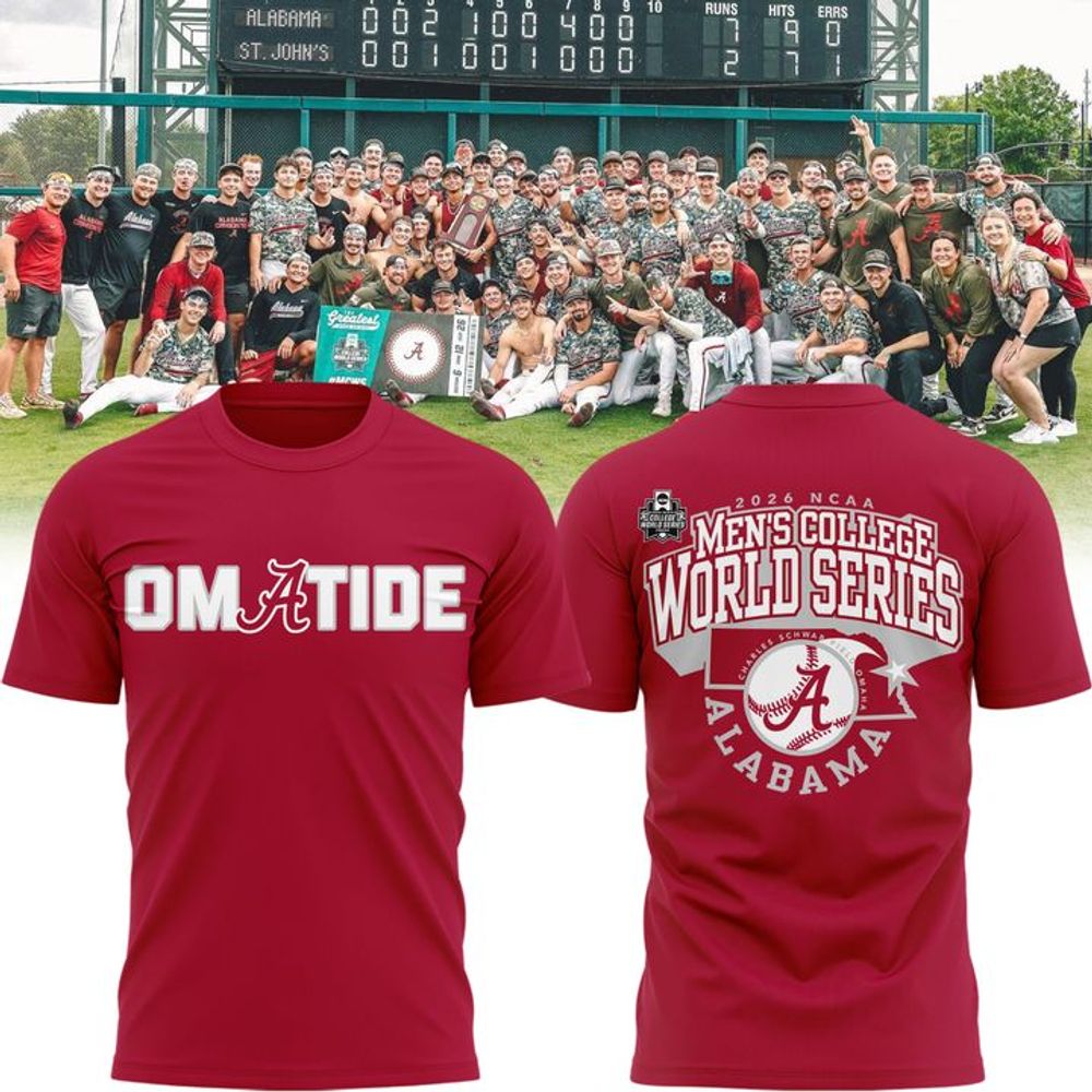 Alabama Crimson Tide 2026 Baseball College World Series "OmaTide" Shirt - Red - Playzoneprime