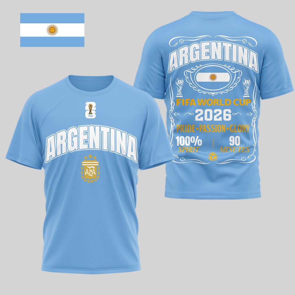 Argentina 2026 FIFA World Cup Pride Passion Glory T-Shirt - Playzoneprime