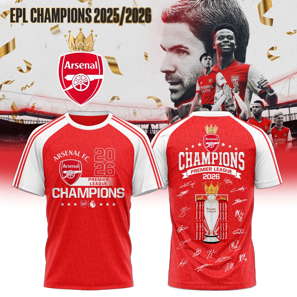 Arsenal FC Special EPL Champions 2026 Limited Edition Shirt - Playzoneprime