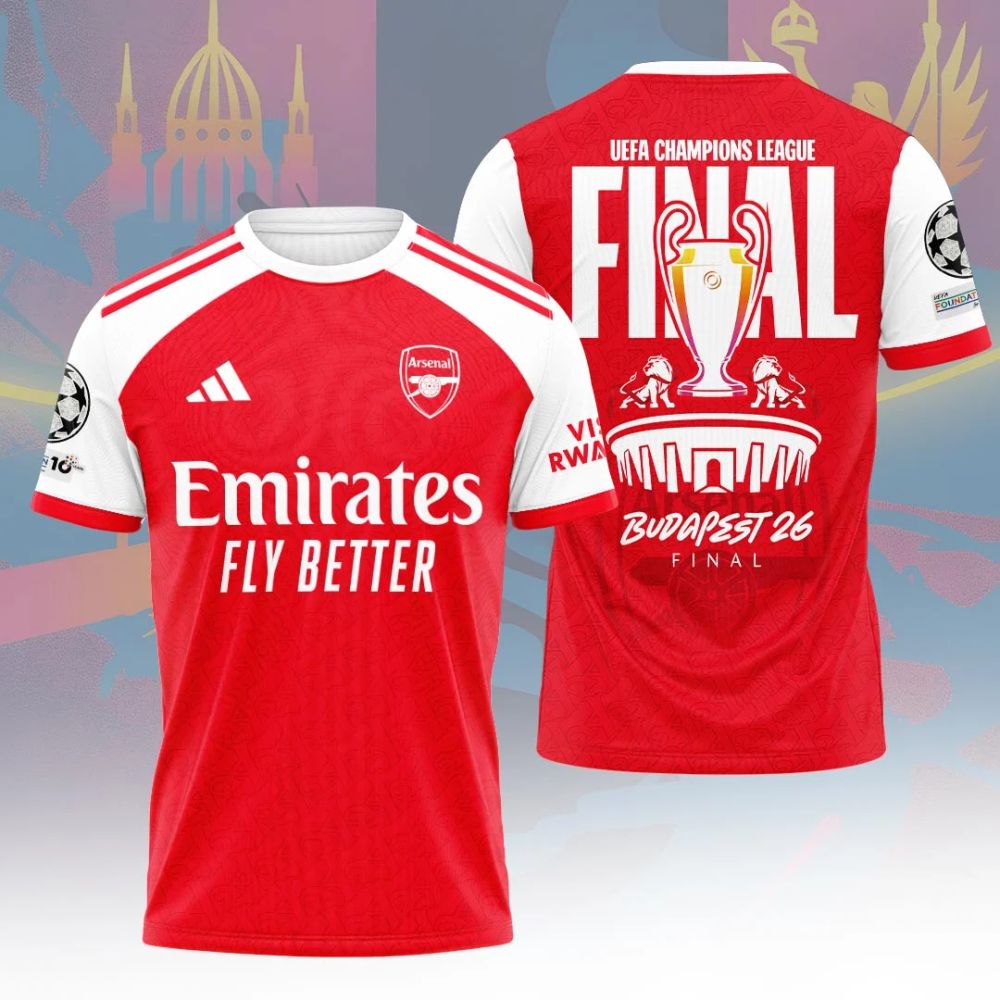 Arsenal UEFA Champions League Final 2026 T-Shirt - Playzoneprime