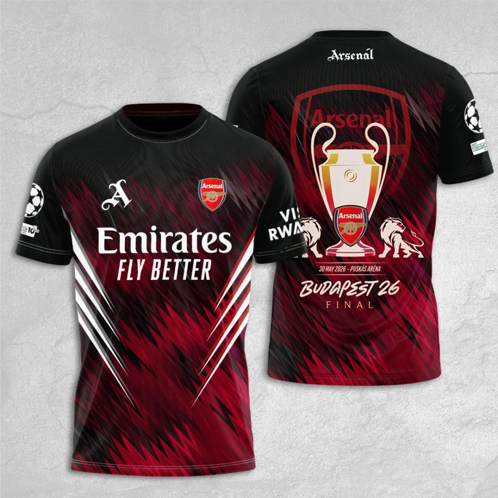 Arsenal UEFA Champions League Final Budapest 26 Special Shirt - Playzoneprime