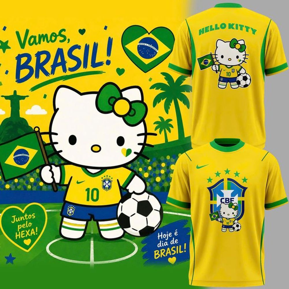Brazil Soccer x Hello Kitty World Cup 2026 Limited Edition Shirt - Playzoneprime