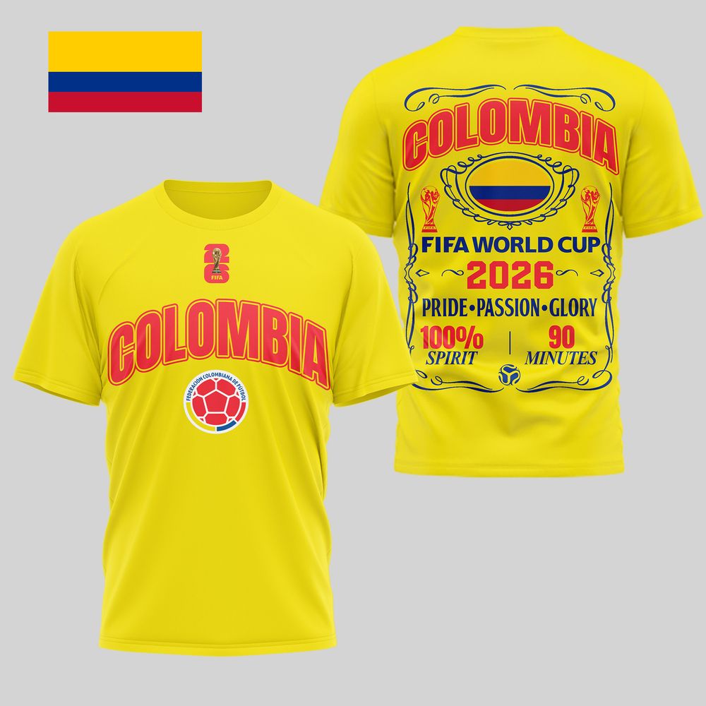Colombia 2026 FIFA World Cup Pride Passion Glory T-Shirt - Playzoneprime