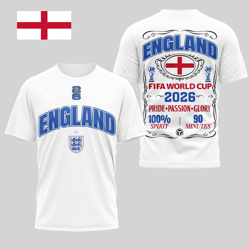 England 2026 FIFA World Cup Pride Passion Glory T-Shirt - Playzoneprime
