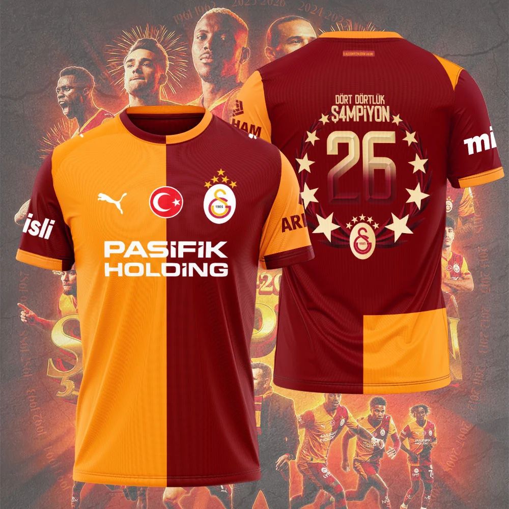 Galatasaray S.K. Champion In Super League 2026 Limited Edition T-Shirt - Playzoneprime