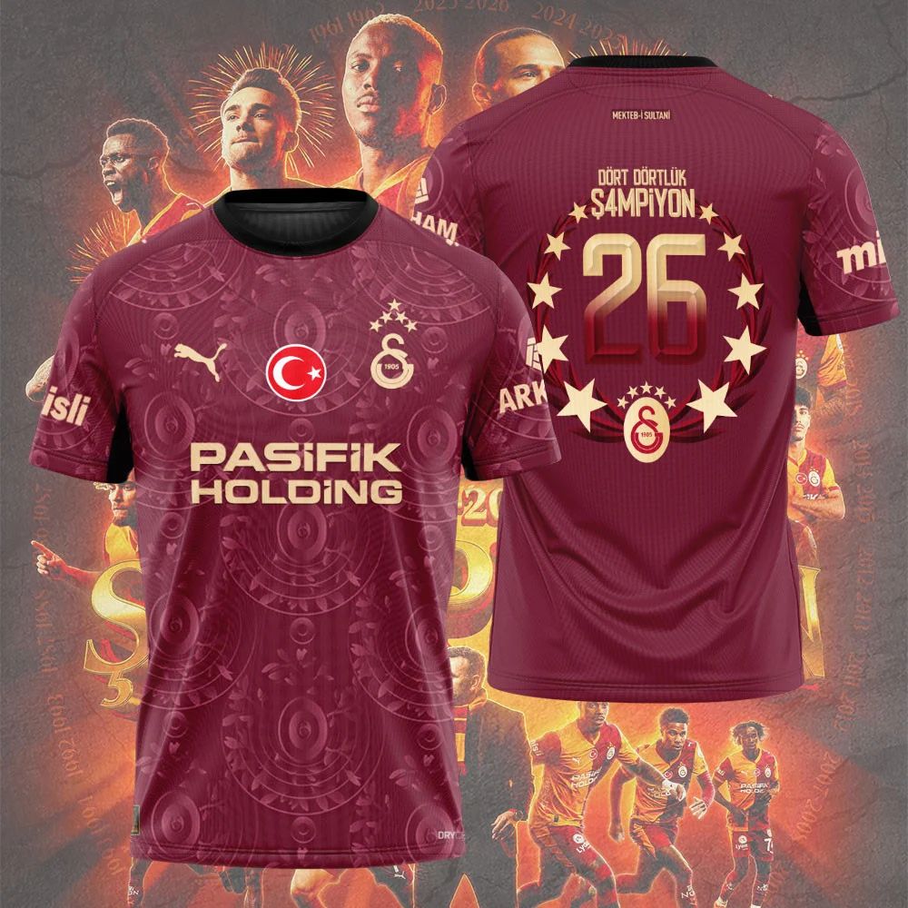 Galatasaray S.K. Champion In Super League 25/26 Special Shirt - Playzoneprime