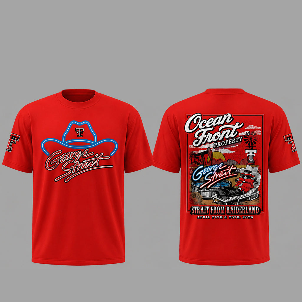 George Strait x Texas Tech Ocean Front Concert 2026 Red Shirt