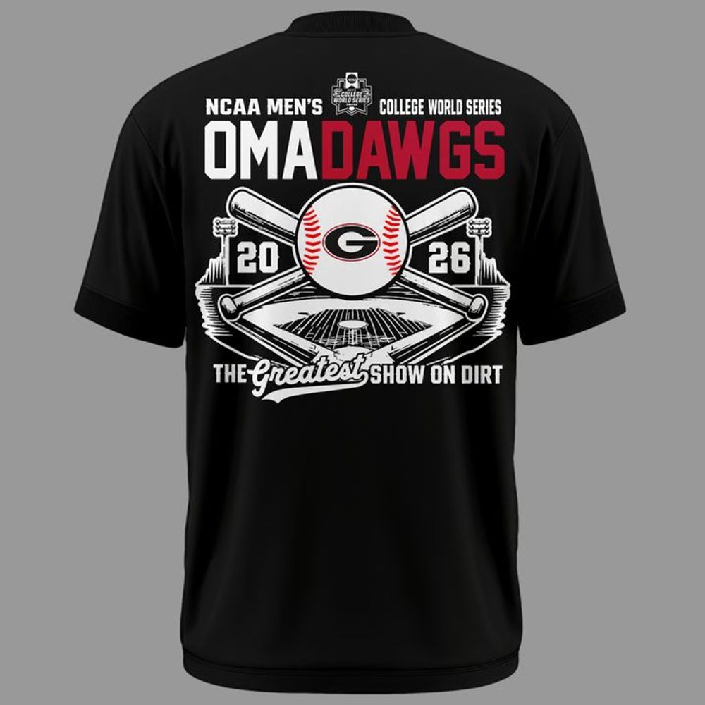 Georgia Bulldogs 2026 Baseball College World Series OmaDawgs Shirt - Black - Playzoneprime