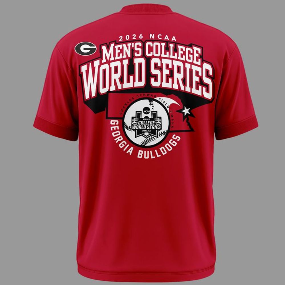 Georgia Bulldogs 2026 Baseball College World Series OmaDawgs Shirt - Red - Playzoneprime