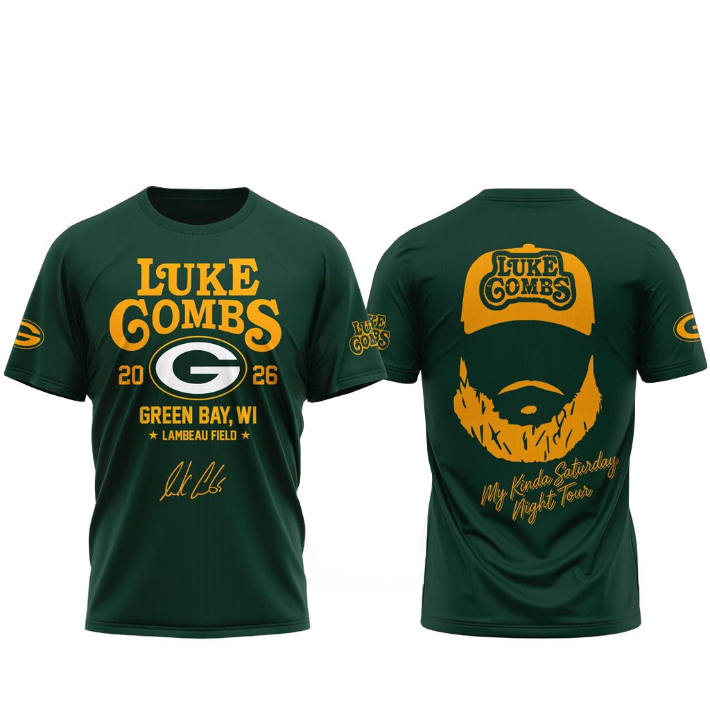 Green Bay Packers x Luke Combs My Kinda Saturday Night Tour 2026 Shirt