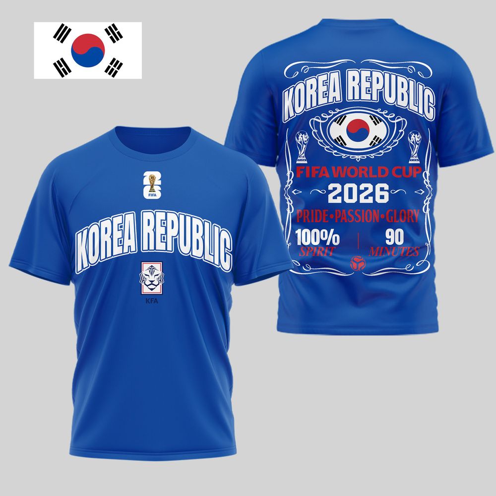 Korea Republic 2026 FIFA World Cup Pride Passion Glory T-Shirt - Playzoneprime