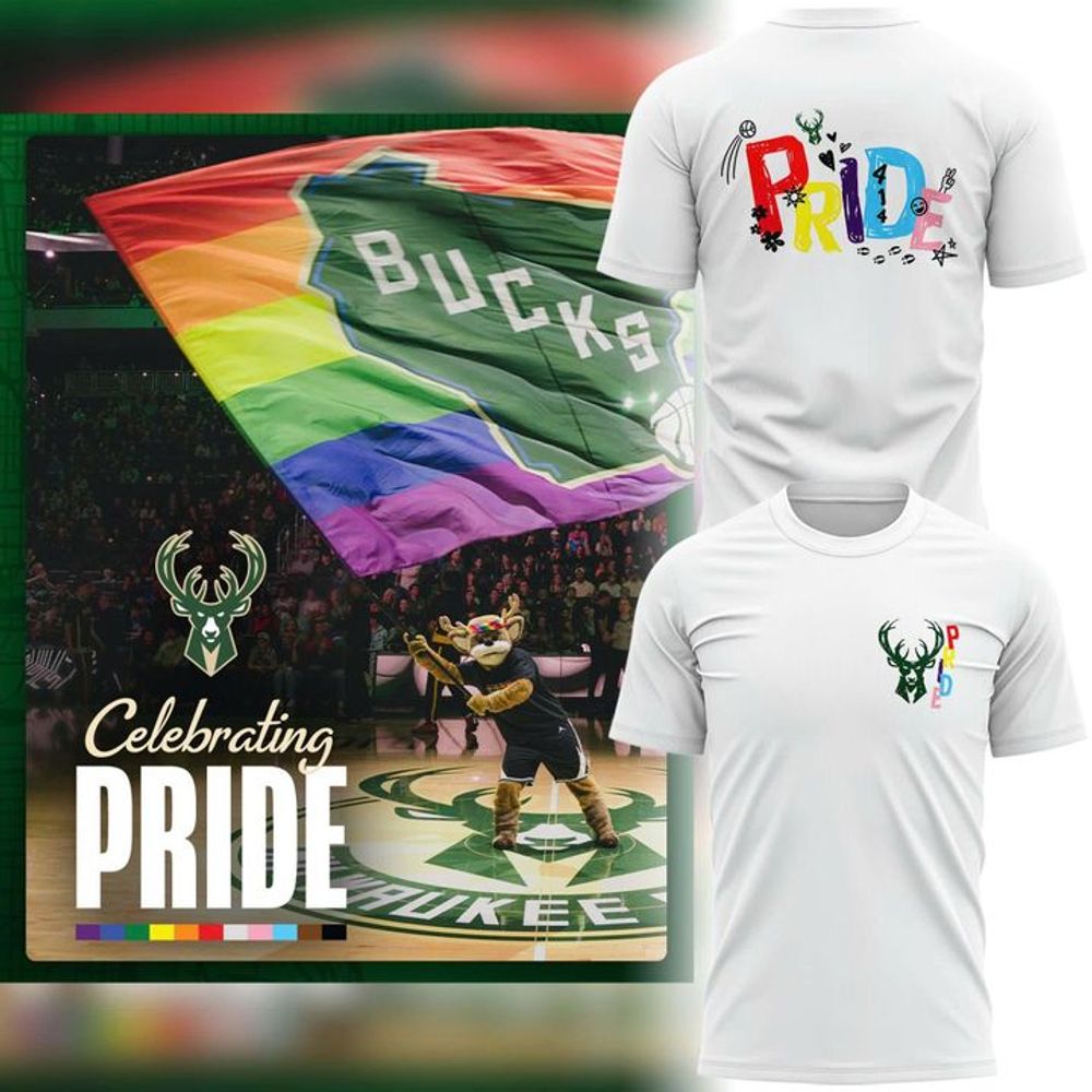 Milwaukee Bucks x Pride Night 2026 Limited Edition White Shirt - Playzoneprime