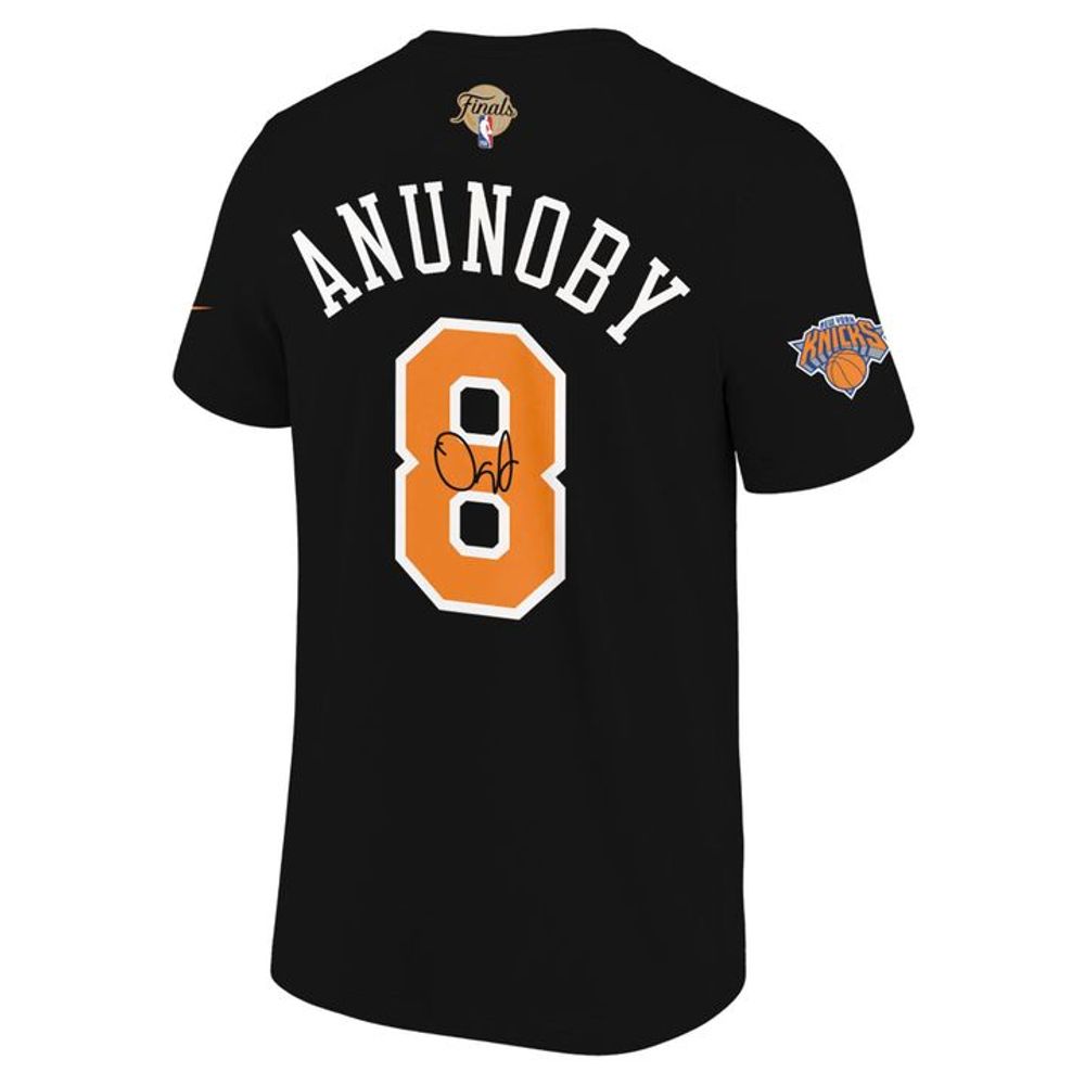 New York Knicks Black Signed OG Anunoby NBA Finals Shirt - Playzoneprime