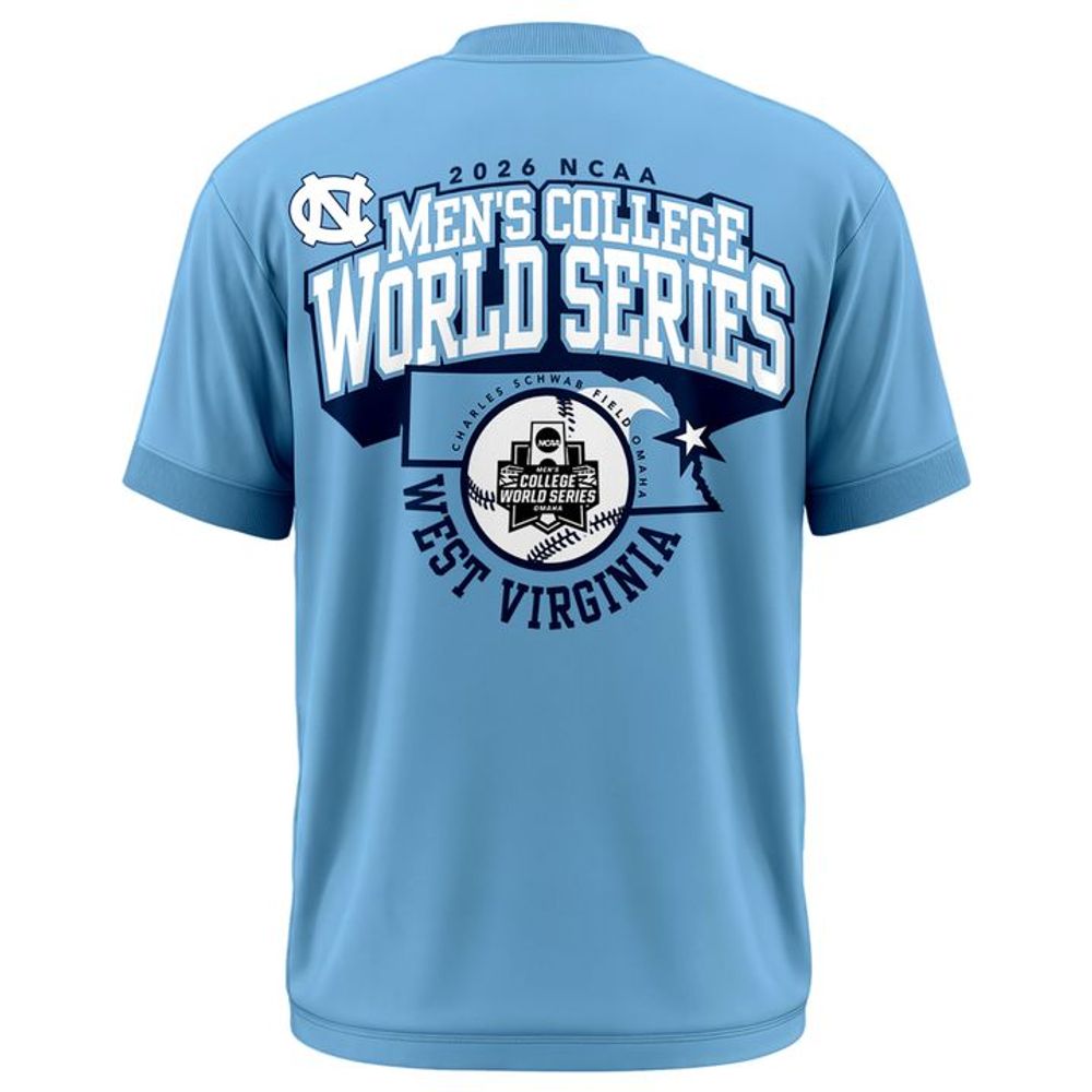 North Carolina Tar Heels 2026 NCAA Baseball Men's College World Series OmaHeels Shirt - Blue - Playzoneprime