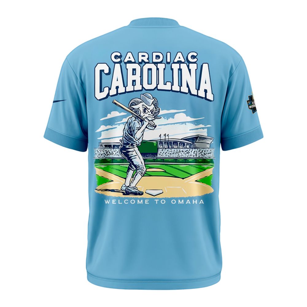 North Carolina Tar Heels Baseball Cardiac Carolina Welcome To Omaha Mascot Shirt - Playzoneprime