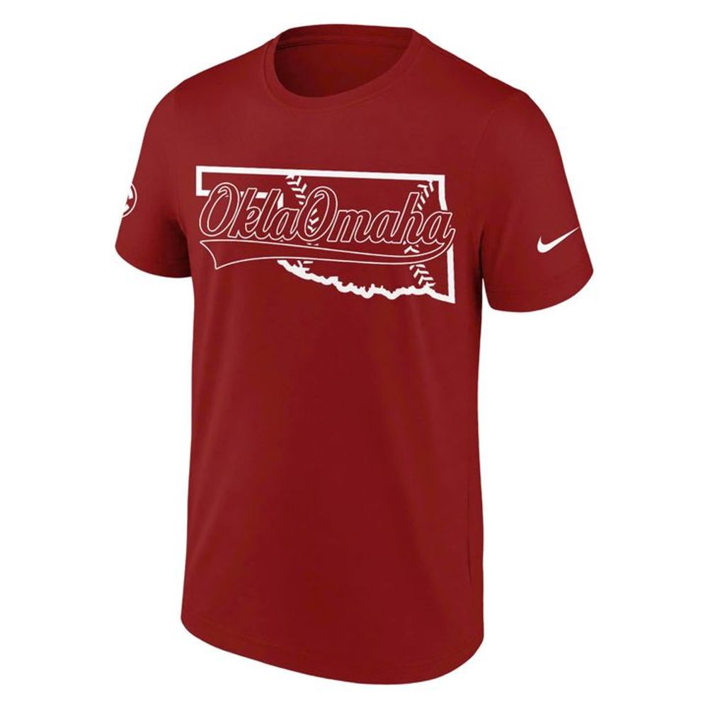 Oklahoma Sooners 2026 Baseball College World Series "OKLAOMAHA" Red Shirt - Playzoneprime