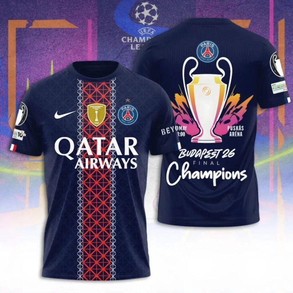 PSG UEFA Champions League Budapest 26 Final Champions Special Shirt - Playzoneprime