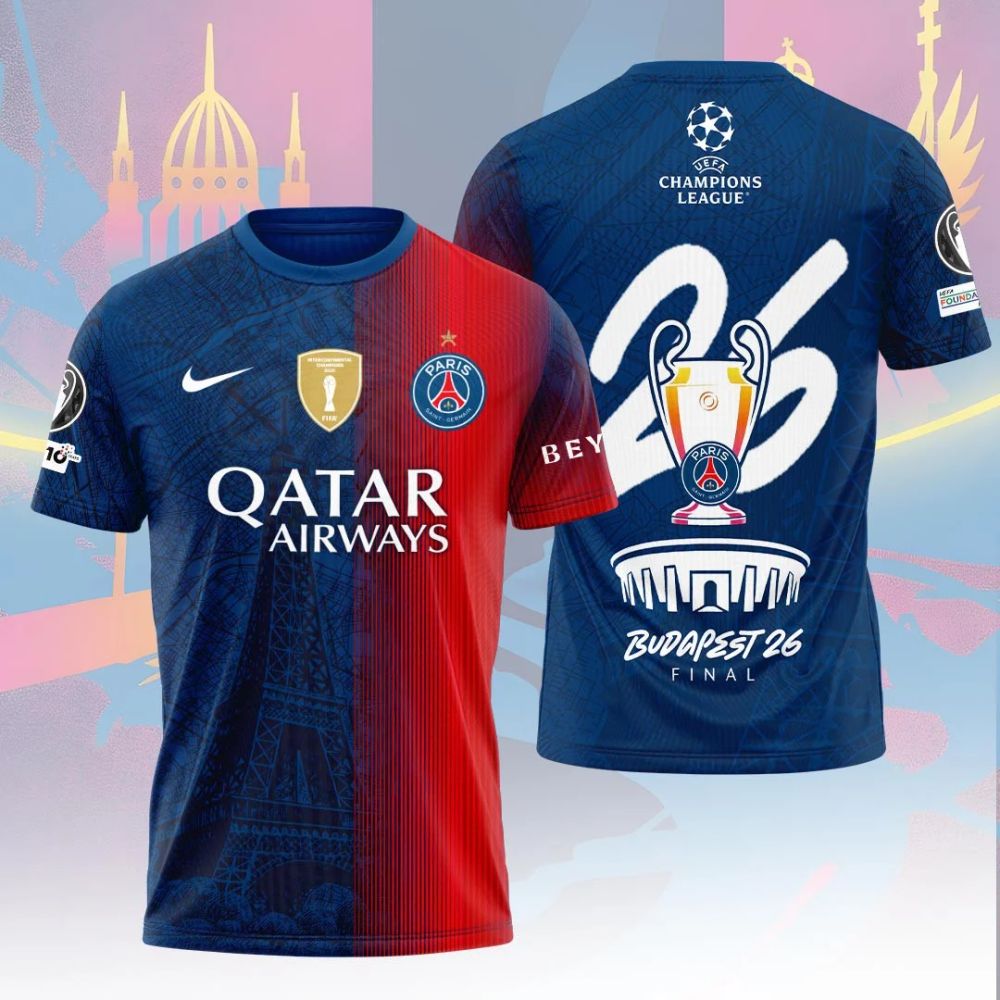 PSG UEFA Champions League Budapest 26 Final Shirt - Playzoneprime