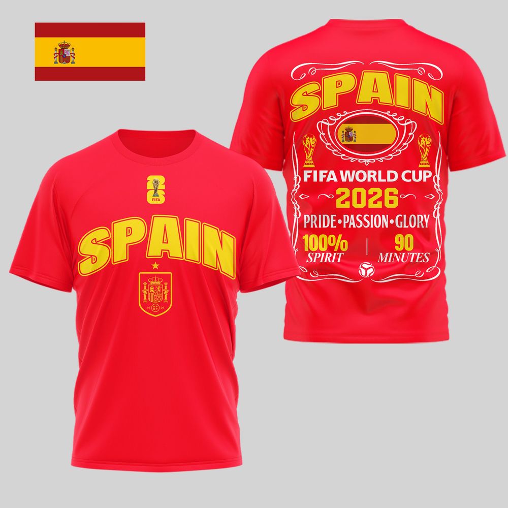 Spain 2026 FIFA World Cup Pride Passion Glory T-Shirt - Playzoneprime