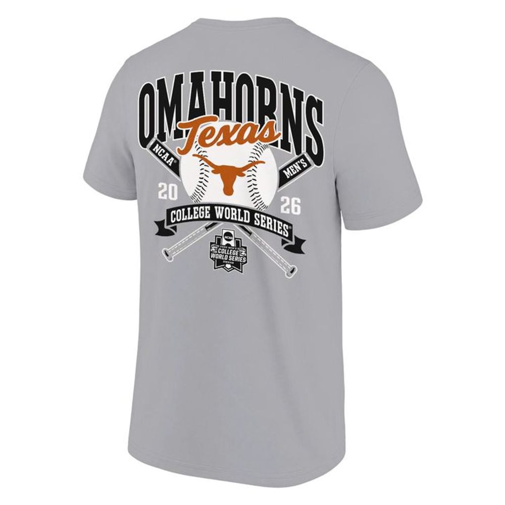 Texas Longhorns 2026 Baseball College World Series Omahorns Shirt - Gray - Playzoneprime