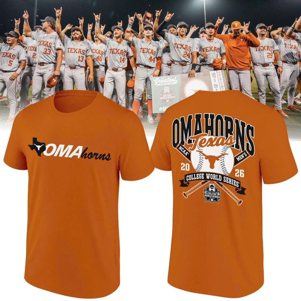 Texas Longhorns 2026 Baseball College World Series Omahorns Shirt - Orange - Playzoneprime