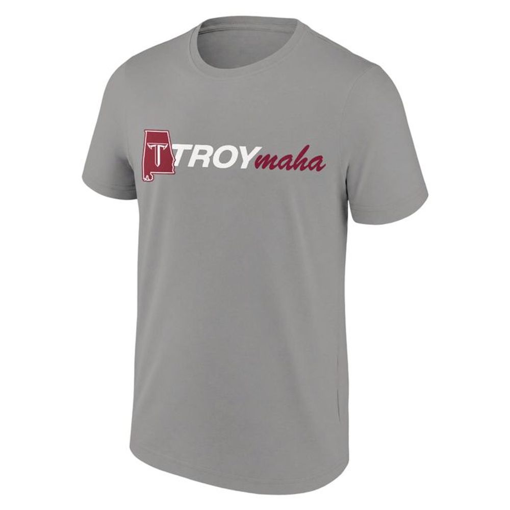 Troy Trojans 2026 NCAA Baseball Men's College World Series Troymaha Shirt - Gray - Playzoneprime