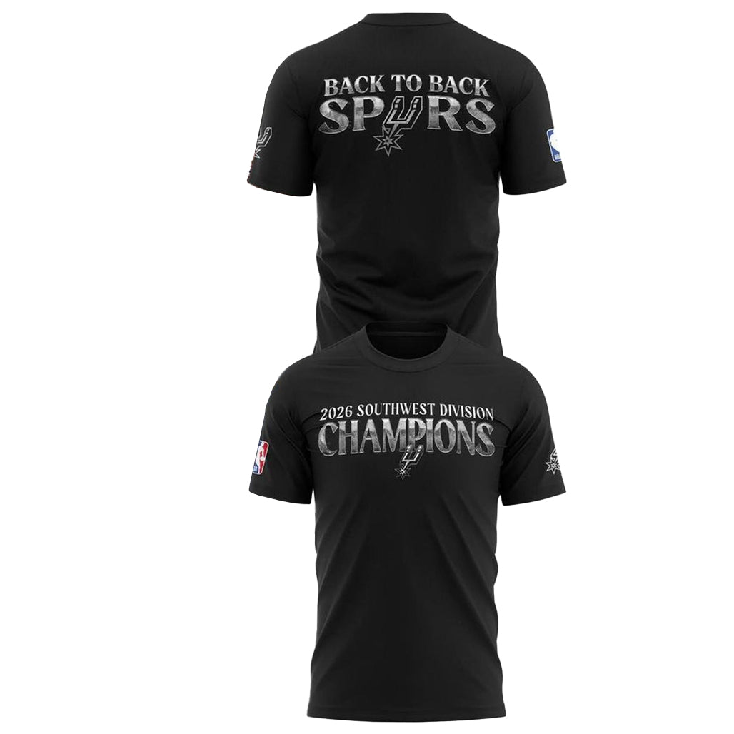 San Antonio Spurs 2026 Southwest Division Champions Back to Back Shirt