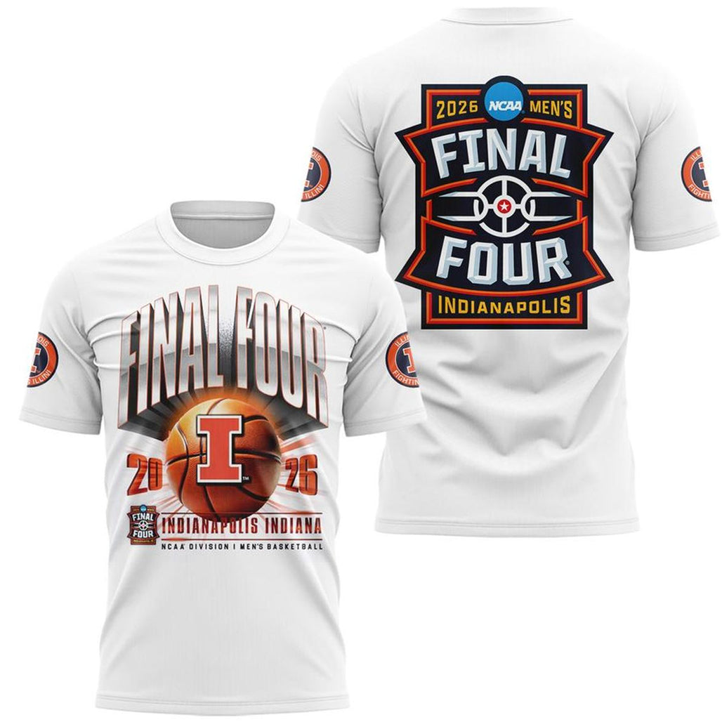 Illinois Fighting Illini 2026 NCAA Men’s Basketball Final Four White Shirt