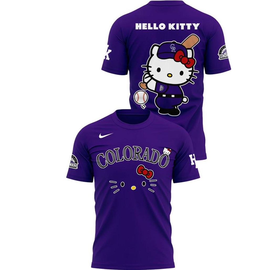 Colorado Rockies 2026 Hello Kitty x City Connect Purple Night 2026 Shirt