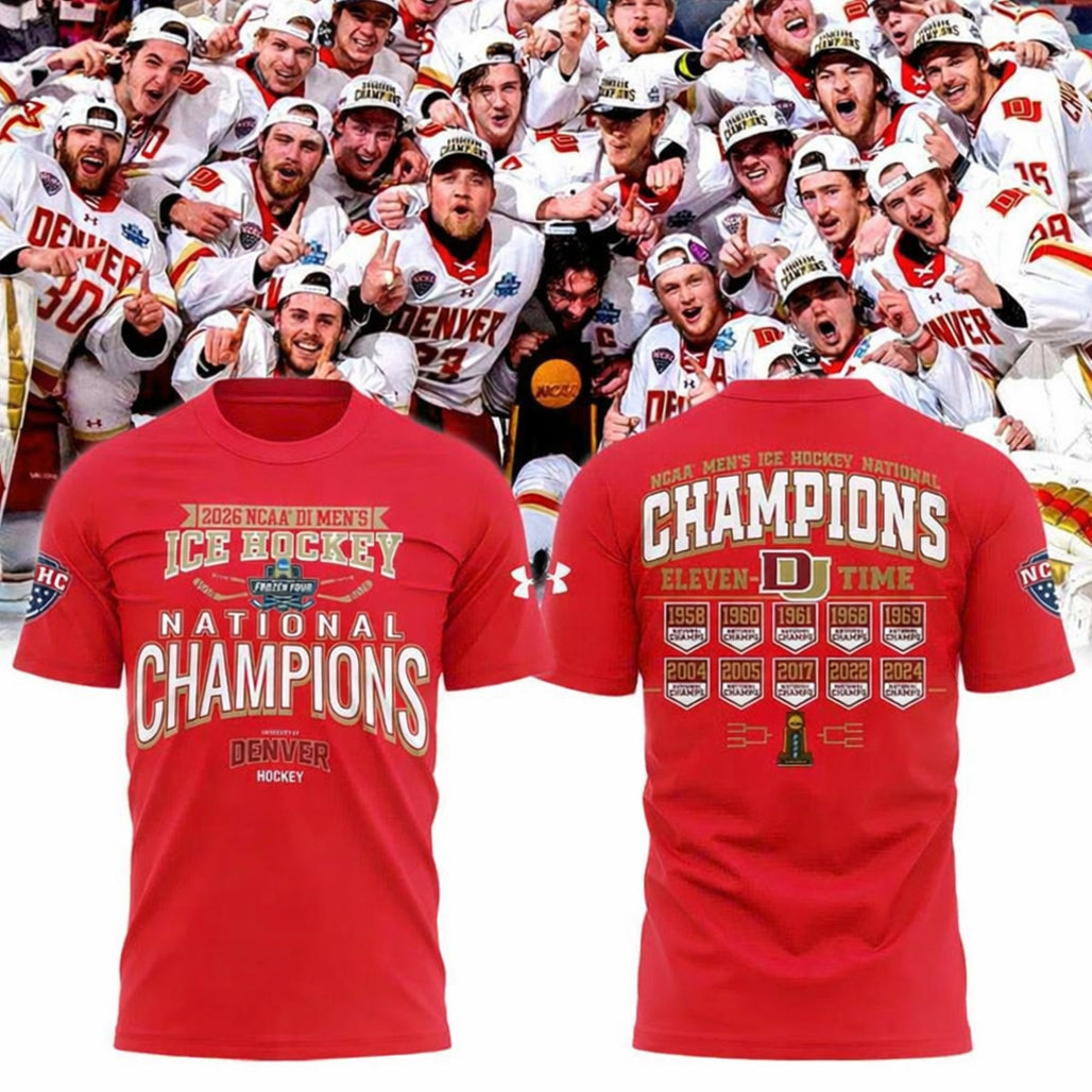 Denver Pioneers 11-Time NCAA Ice Hockey National Champions 2026 Shirt