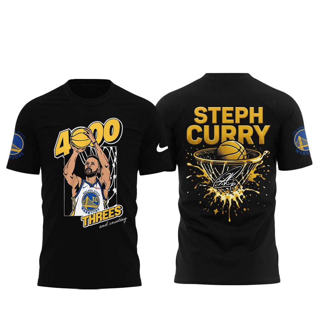 Golden State Warriors Stephen Curry 4000 Threes Pointers And Counting 2026 Shirt