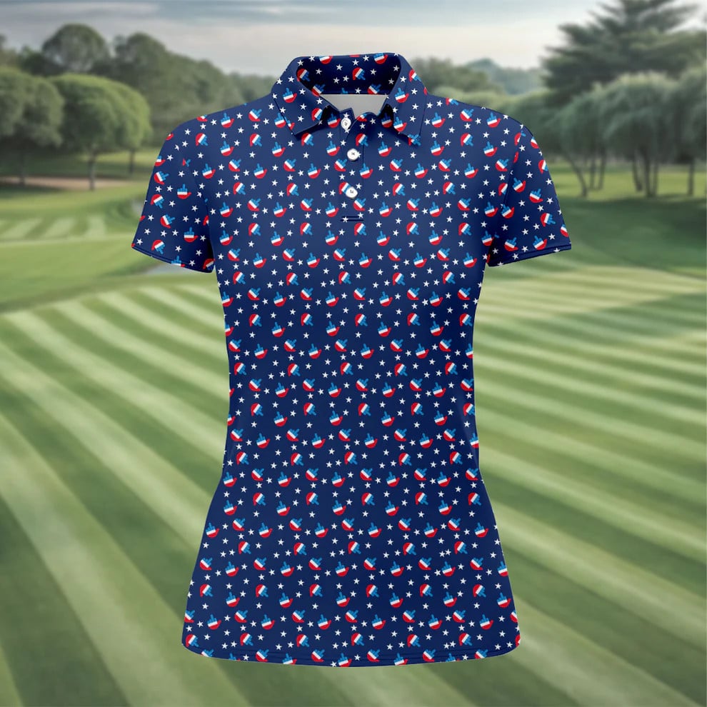 Funny Dirty Finger 4th Of July Golf Polo Shirt 250th Anniversary Golf Shirt For Women
