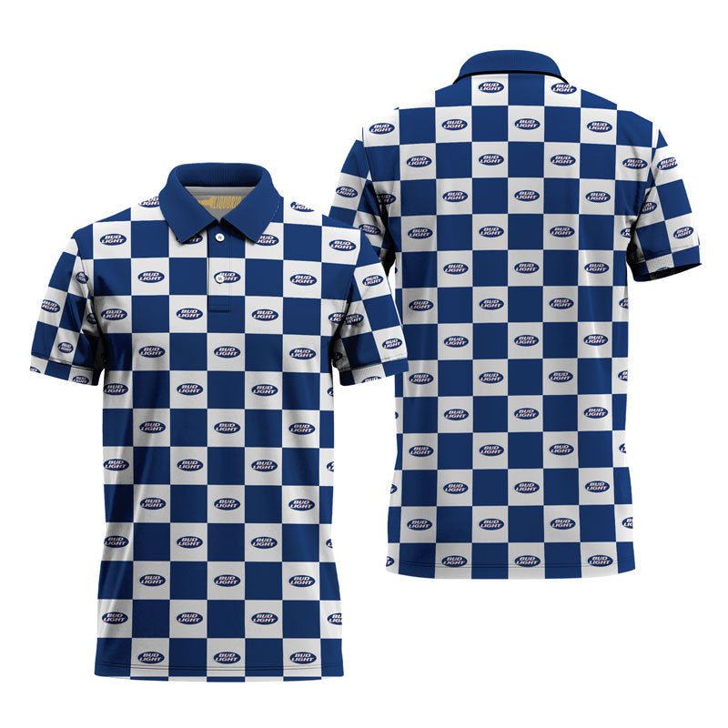 Bud Light Collab Gingham Polo Shirt