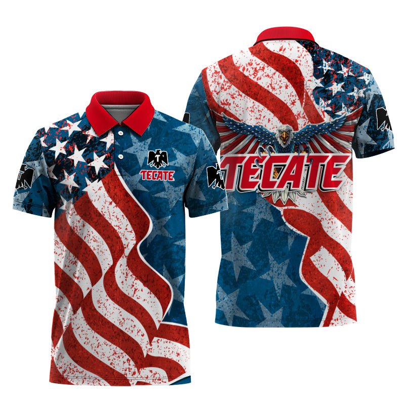 Tecate American Eagle Flag Polo Shirt