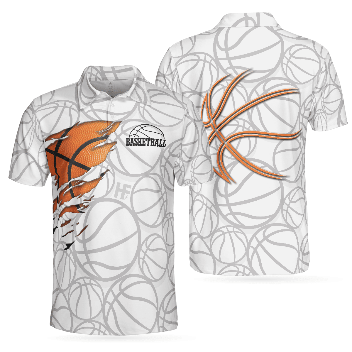 Basketball Player White Basketball Polo Shirt