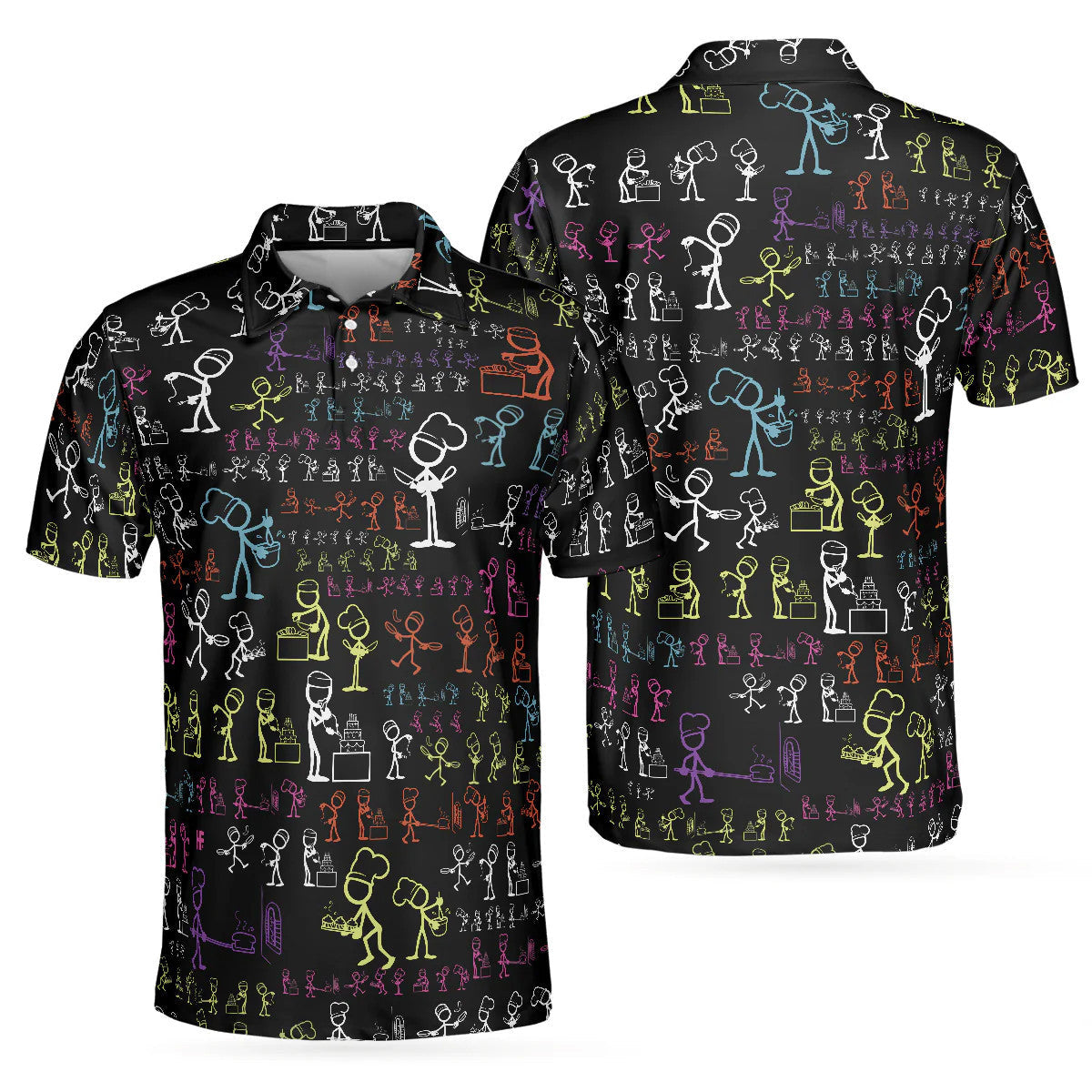 Stickfigures Chef Doodling Cooking Best Polo Shirt