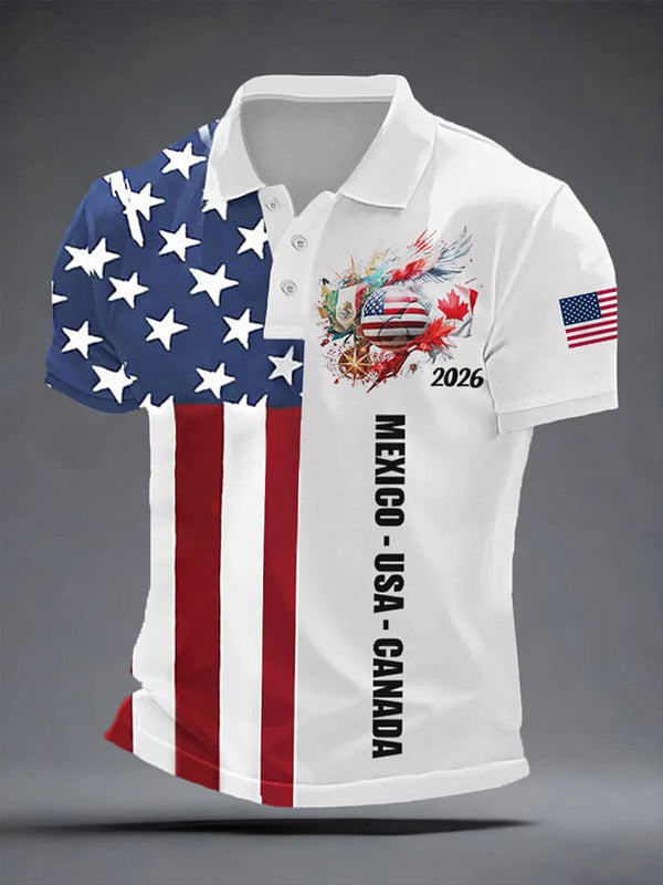 2026 WC Merch Polo Shirt Mexico USA Canada Soccer Apparel World Cup Gift