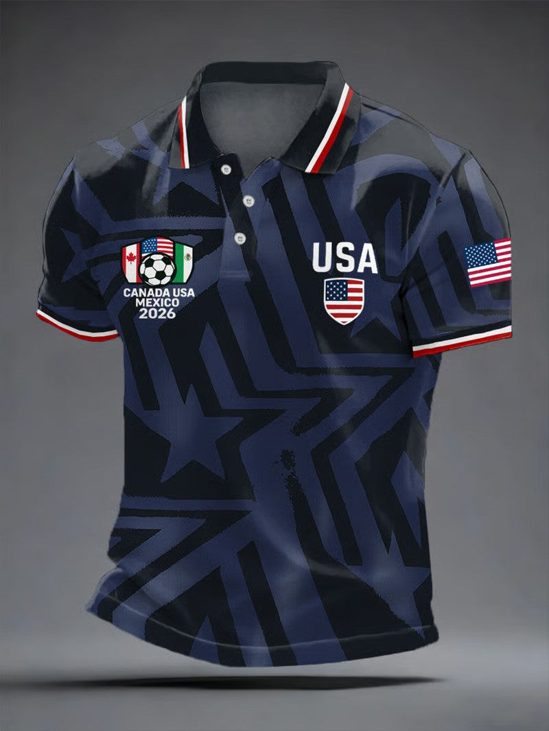 USA Soccer Polo Shirt World Cup 2026 Fan Gear Canada Mexico Football Clothing Gift For USA Fans