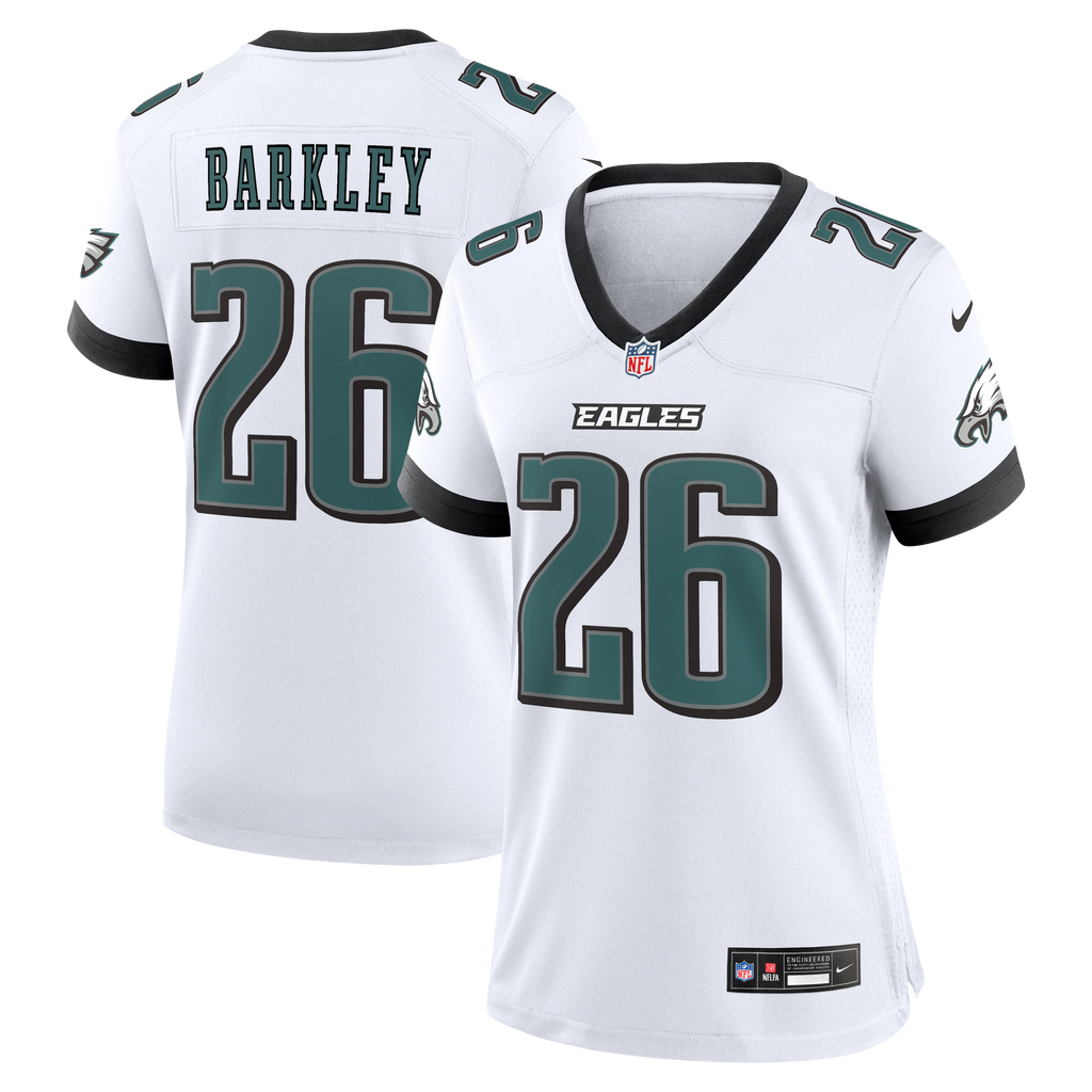 Women's Philadelphia Eagles Saquon Barkley Nike White Game Jersey