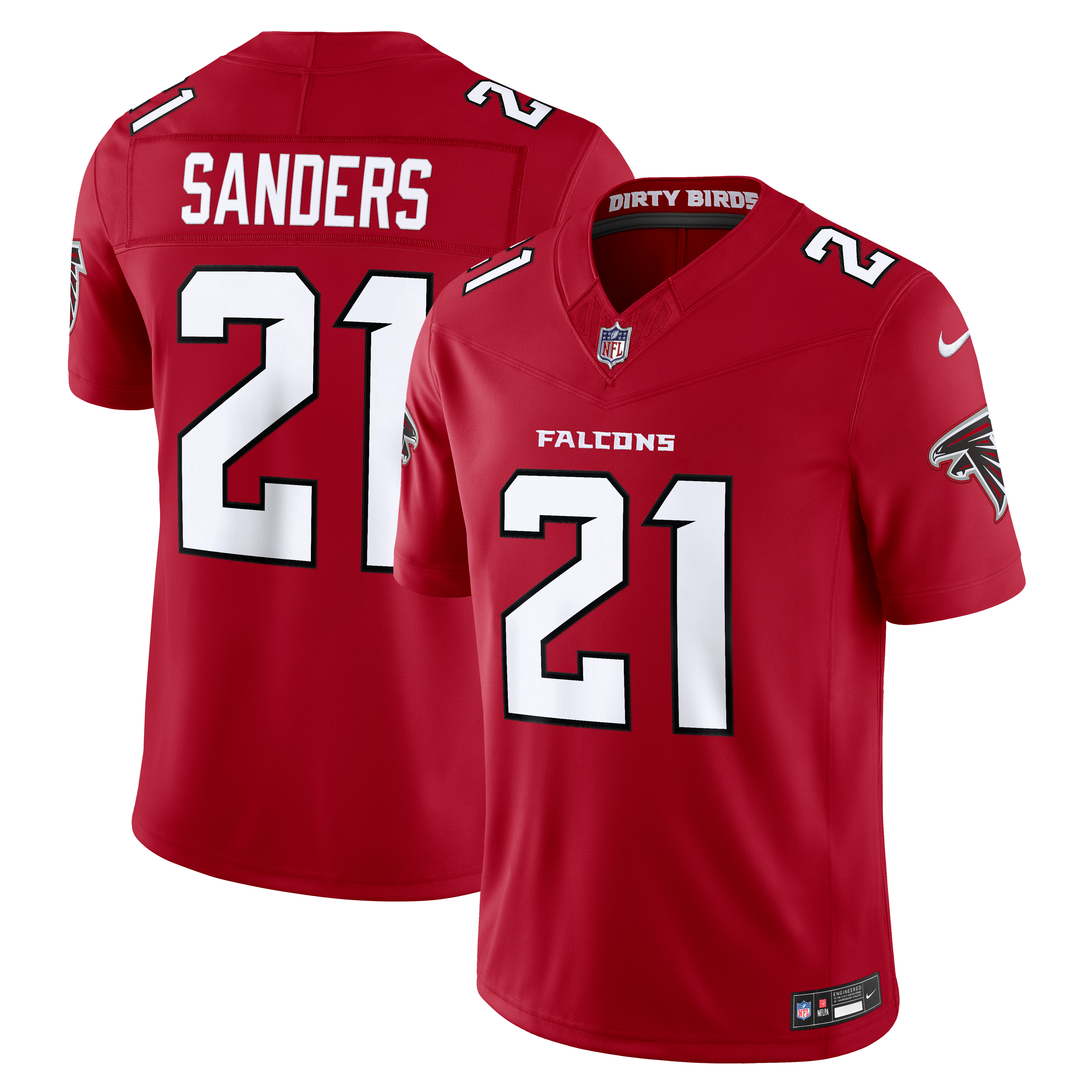 Men's Atlanta Falcons Deion Sanders Nike Red Team Vapor Fuse Stitched Retired Limited Jersey