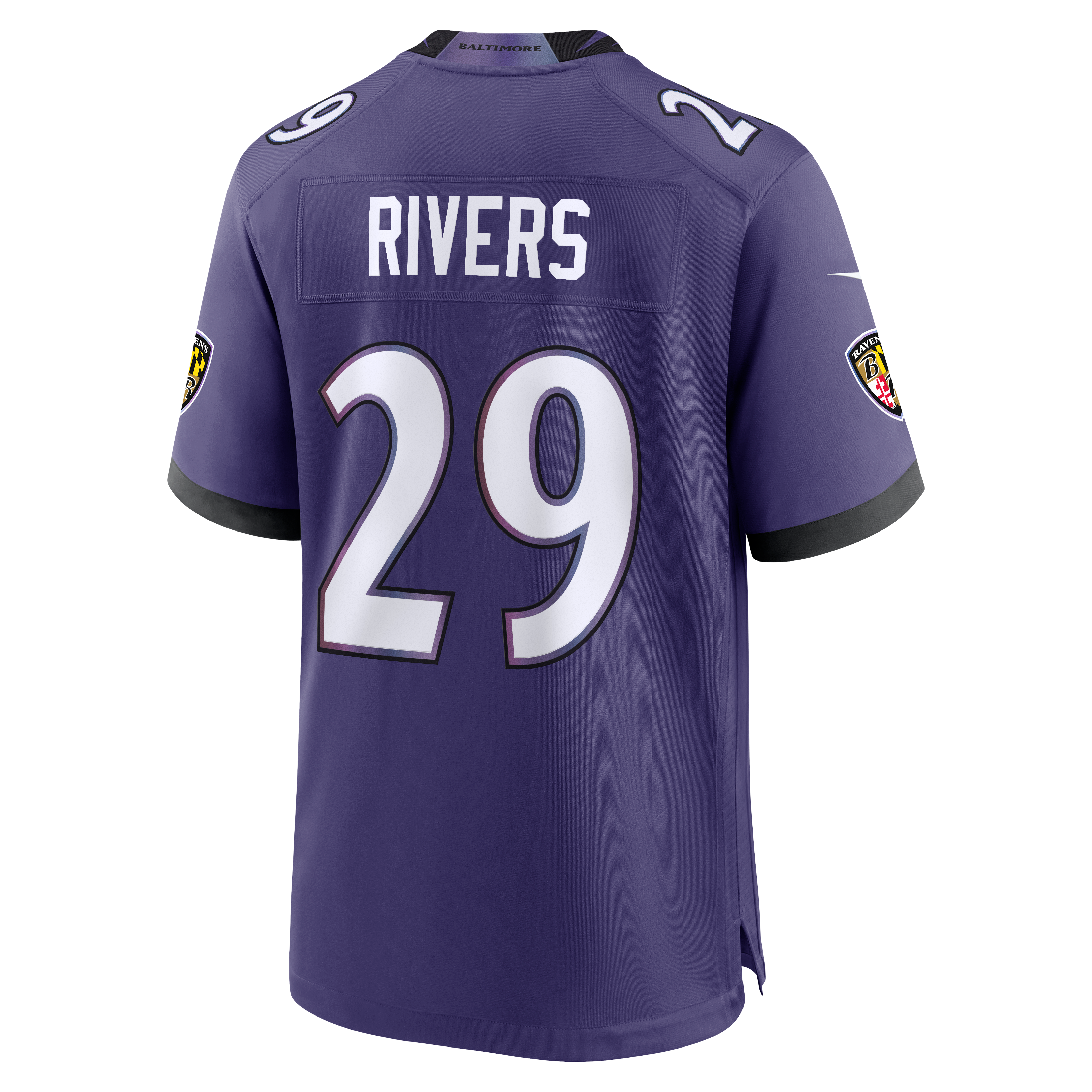 Men's Baltimore Ravens Chandler Rivers Nike Purple Team Game Jersey