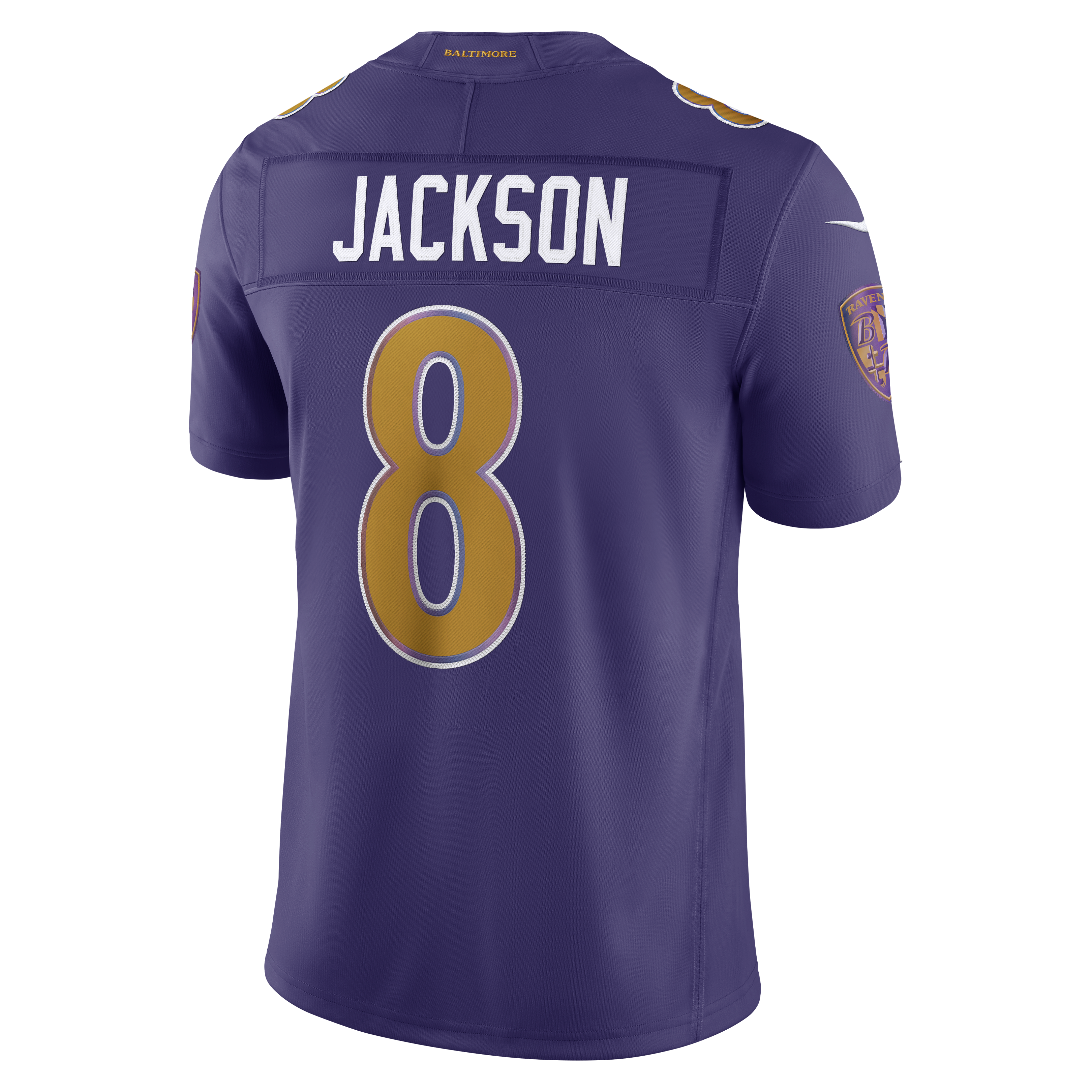 Men's Baltimore Ravens Lamar Jackson Nike Purple Alternate Vapor Fuse Stitched Limited Jersey