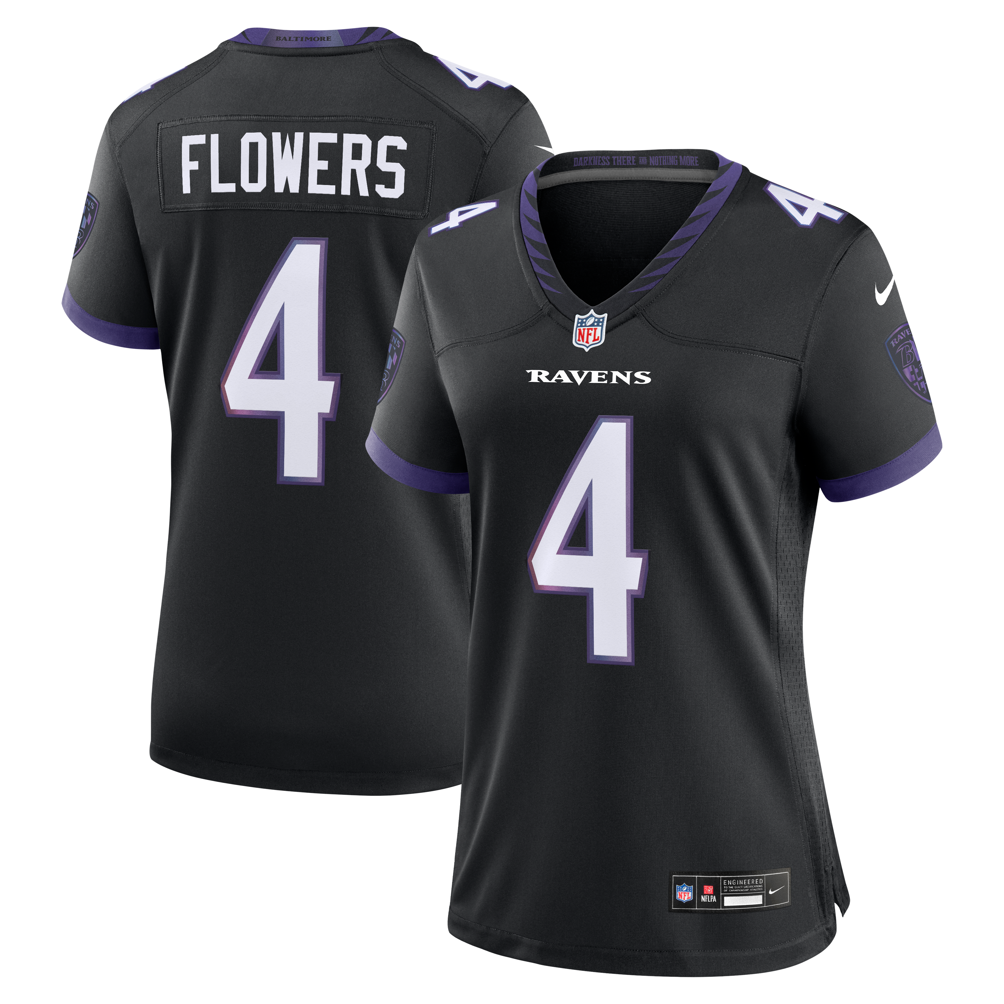 Women's Baltimore Ravens Zay Flowers Nike Black Alternate Game Jersey