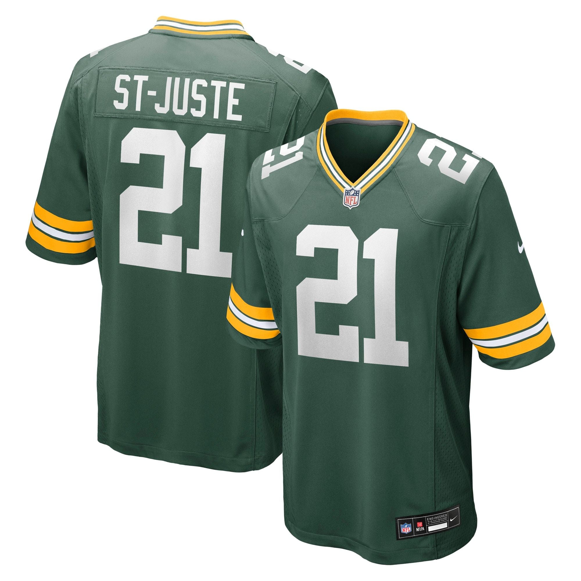 Men's Green Bay Packers Benjamin St Juste Nike Green Team Game Jersey