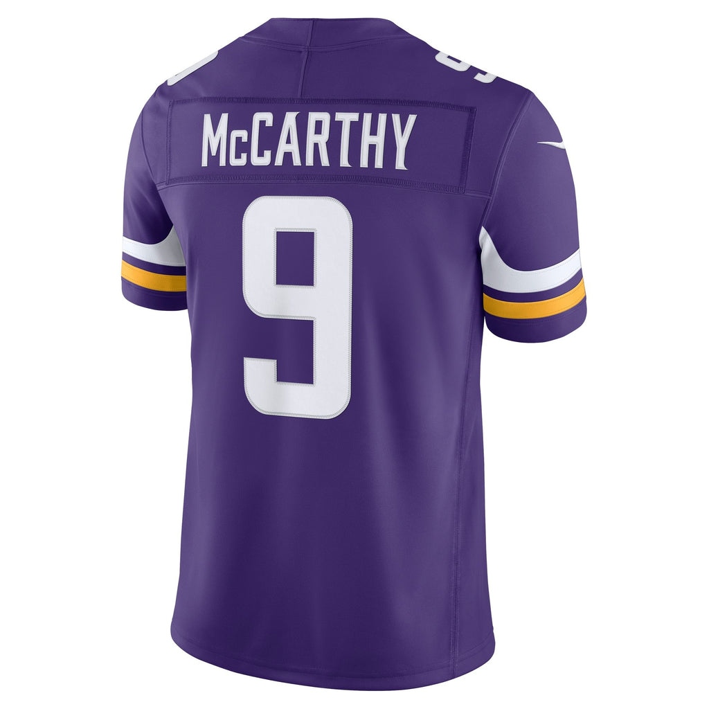 Men's Minnesota Vikings Jj Mccarthy Nike Purple Team Vapor Fuse Stitched Limited Jersey