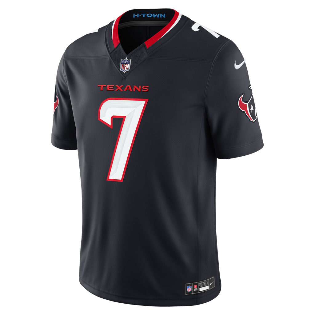 Men's Houston Texans Cj Stroud Nike Navy Team Vapor Fuse Stitched Limited Jersey