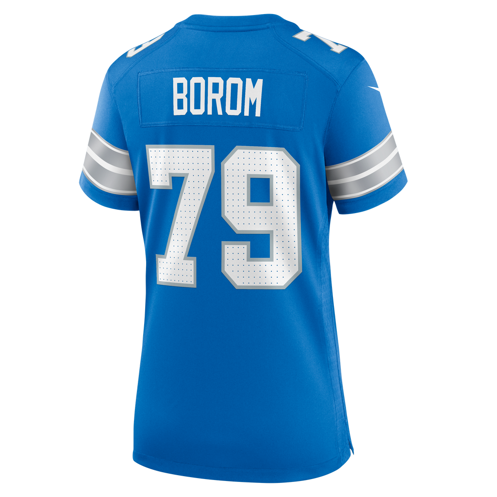 Women's Detroit Lions Larry Borom Nike Blue Team Game Jersey