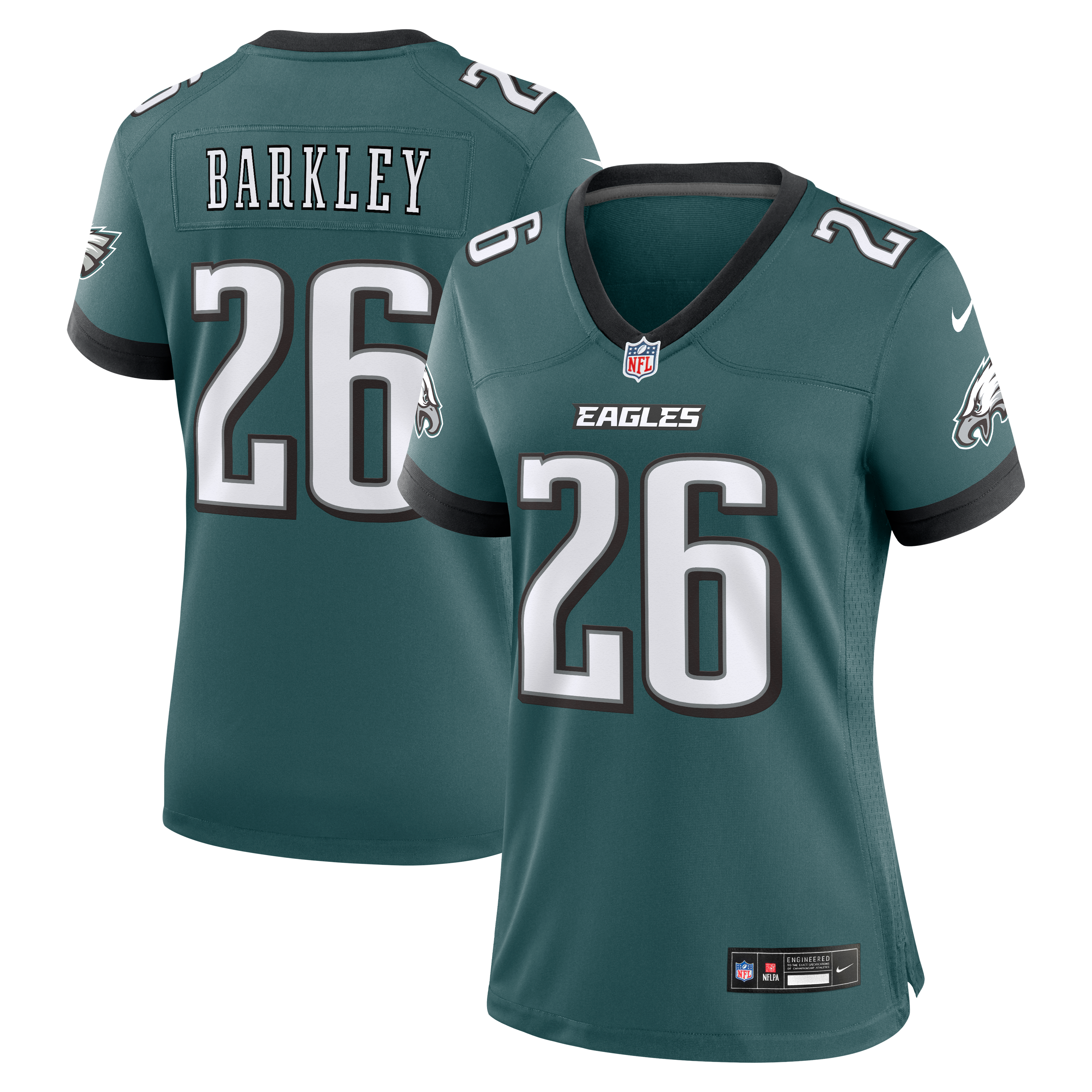 Women's Philadelphia Eagles Saquon Barkley Nike Midnight Green Team Game Jersey